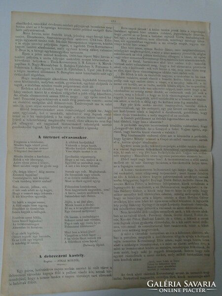 S0618 máté istván folk teacher nagyberegtiszabecs - woodcut and article-1861 newspaper front page