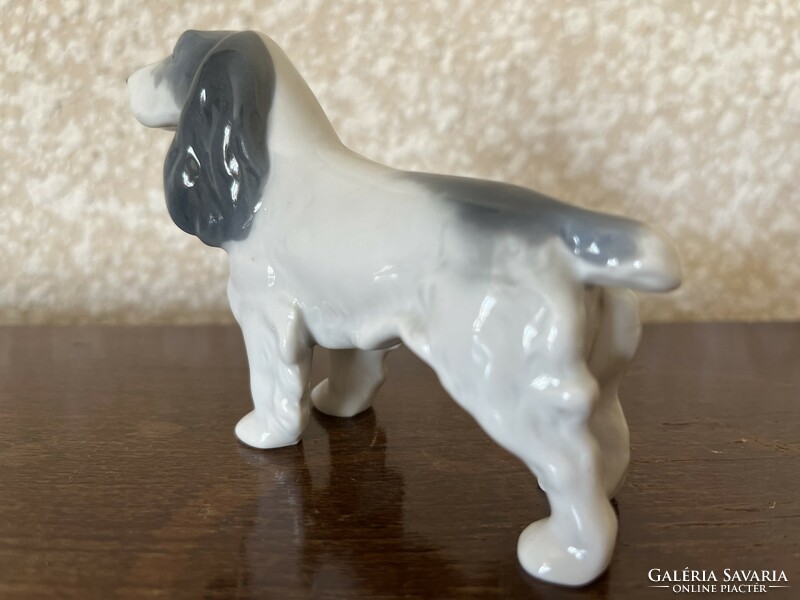 Antik német figurális porcelán kutya szobor jelzett Metzler & Ortloff
