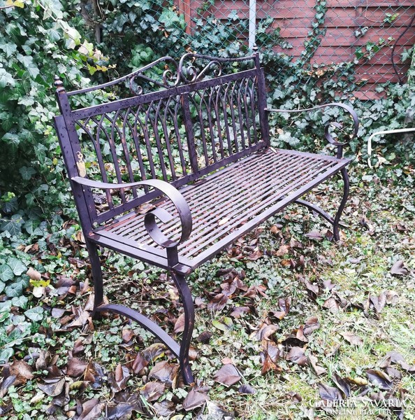 Wrought iron garden bench