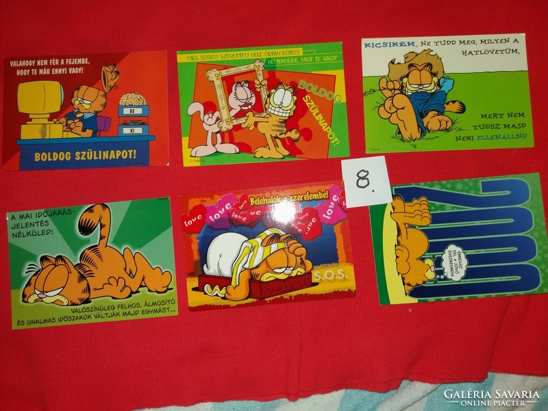 Retro postcard package 6 pcs mail clear garfield humorous factory condition 8.