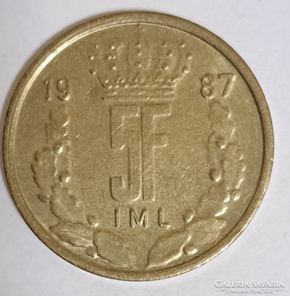 Luxemburg 5 Francs 1987  (127)