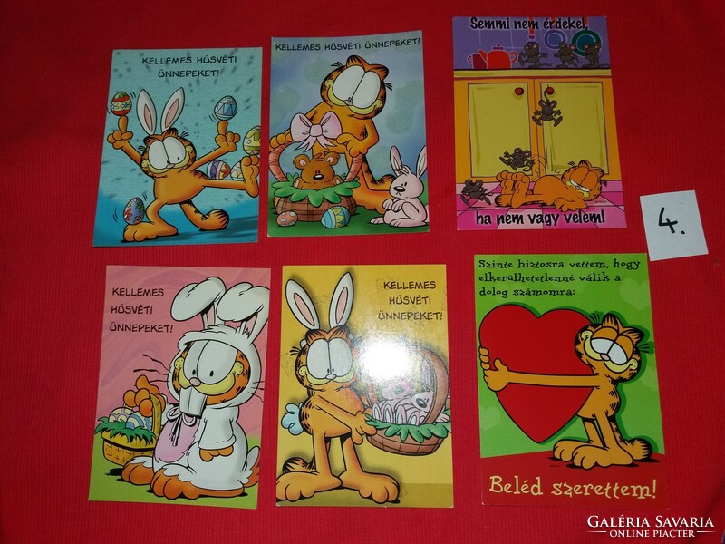 Retro képeslapcsomag 6 db posta tiszta GARFIELD humoros GYÁRI ÁLLAPOT 4.