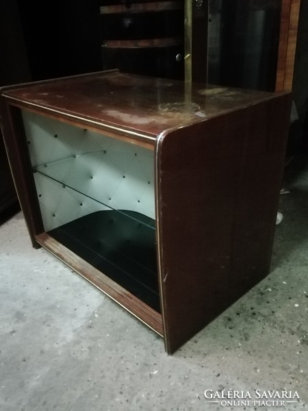 Retro bar cabinet with floor lamp