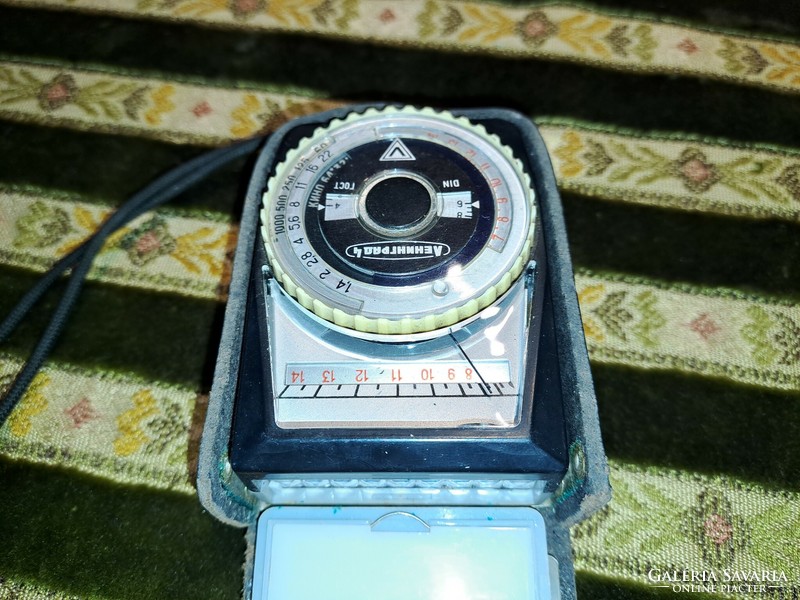 Light meter in leather case