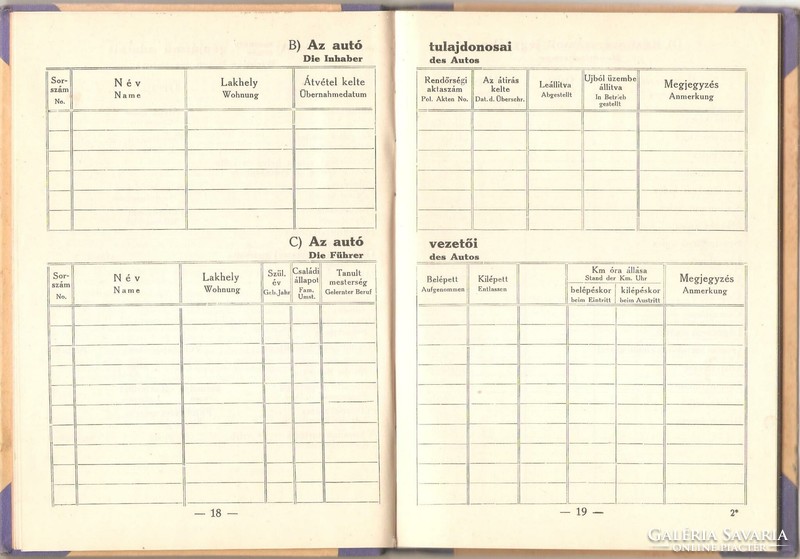 Breuer b. Armand: car log book