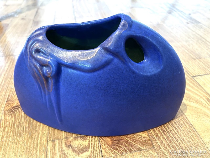 Royal blue French ceramic vase