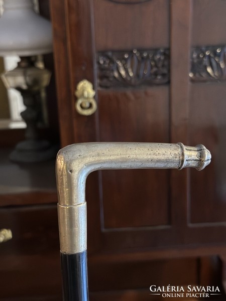 A beautiful antique walking stick with a silver handle