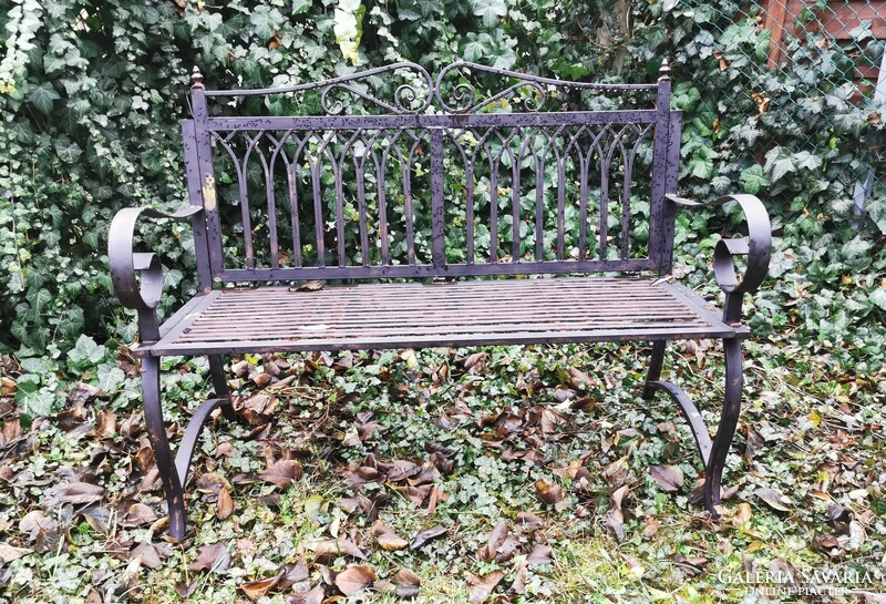 Wrought iron garden bench