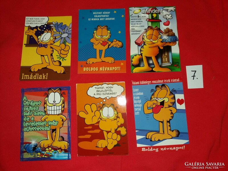 Retro postcard package 6 pcs mail clear garfield humorous factory condition 7.