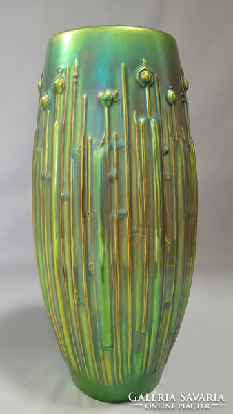 Zsolnay eozin glazed modern Turkish János cigar vase