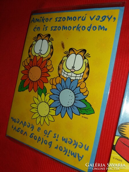 Retro szétnyitható képeslapcsomag 4 db postatiszta GARFIELD humoros bontatlan borítékkal 2.