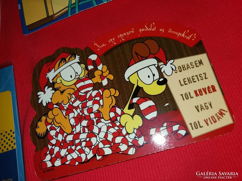 Retro képeslapcsomag 4db posta tiszta Óriás Valentin napos+boríték GARFIELD humoros GYÁRI ÁLLAPOT 12