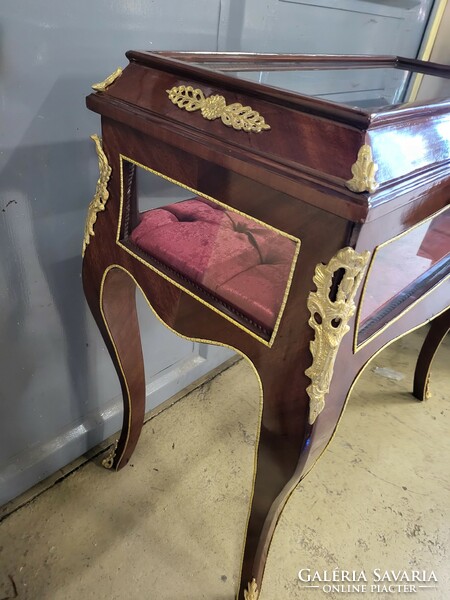 French jewelry table with an openable glass section