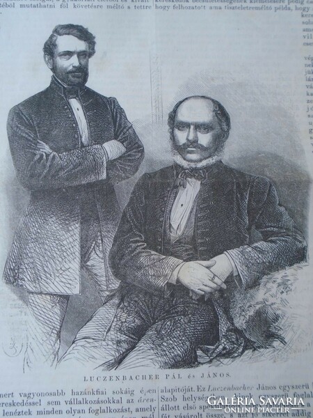 S0659 luczenbacher brothers - room - püspökladány Győr article and woodcut from an 1861 newspaper