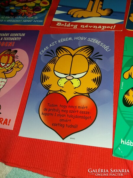 Retro képeslapcsomag 6 db posta tiszta GARFIELD humoros GYÁRI ÁLLAPOT 11.