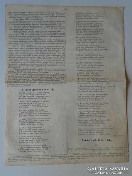 S0597 pál somssich - the president of the House of Representatives - somogysárd - woodcut and article - 1861 newspaper front page