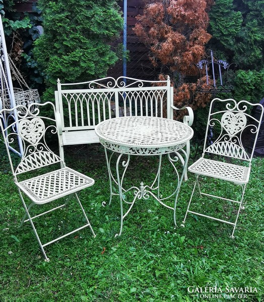 Garden ideas - wrought iron garden bench and set