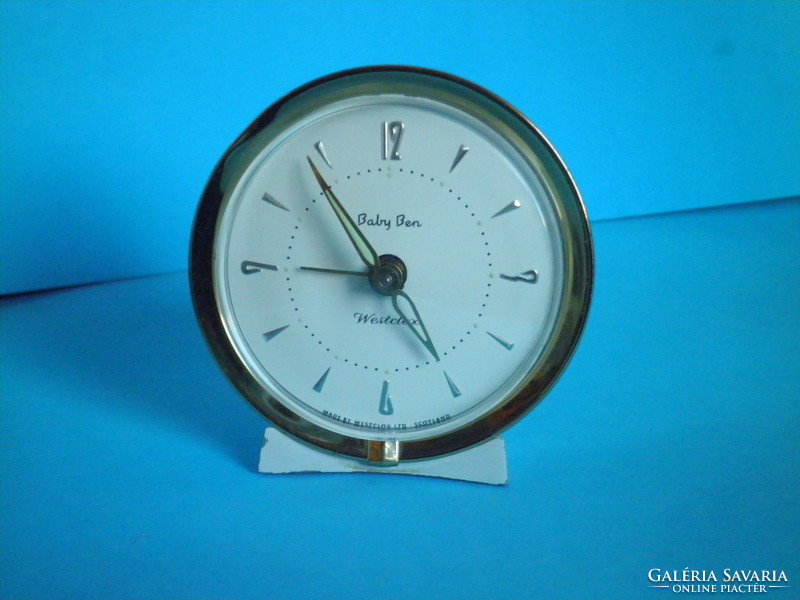 Vintage baby ben westclox mechanical table rattle clock