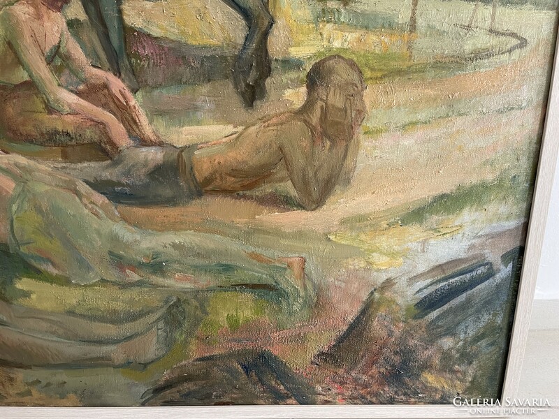 Ernő Gebauer men after work nude Pécs life portrait landscape painting antique