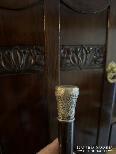 Antique walking stick with silver handle