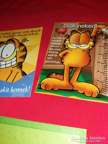 Retro képeslapcsomag 7 db posta tiszta +boríték + könyvjelző GARFIELD humoros GYÁRI ÁLLAPOT 13