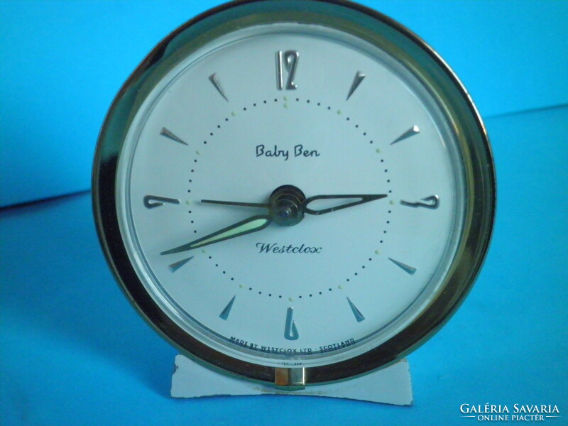 Vintage baby ben westclox mechanical table rattle clock