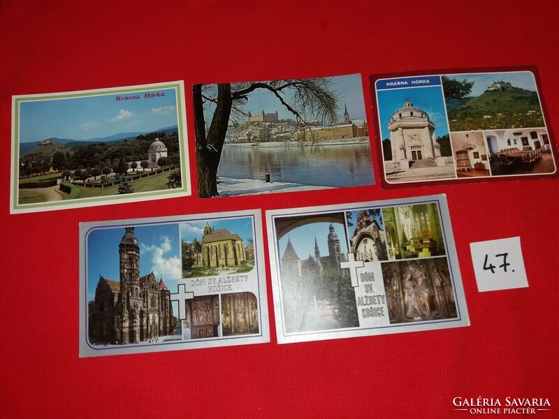 Régi képeslapok ( csehszlovák) Pozsony, Kassa, Krasna Horka 1960-70-s évek 5 db egyben 47