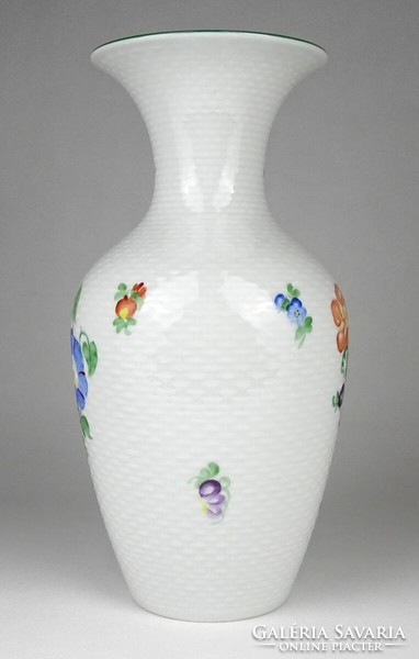 1O353 large Herend tertia porcelain vase with floral pattern 25.5 Cm