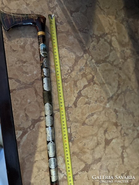 Two hiking poles with markings