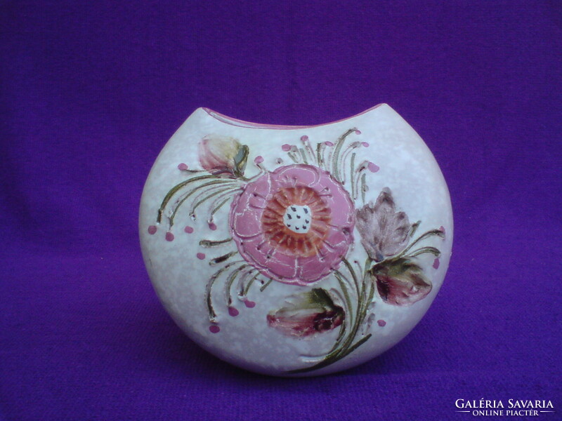 Floral patterned ceramic vase