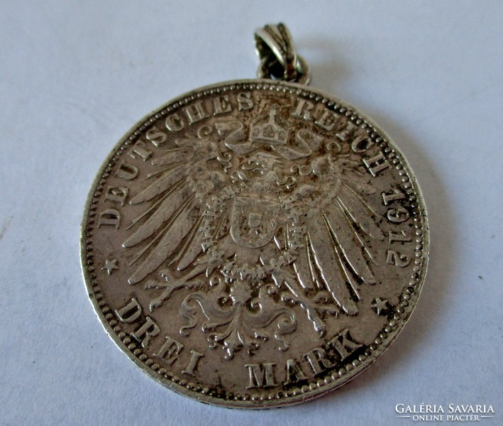 Régi ezüst márka medál 1912-ből