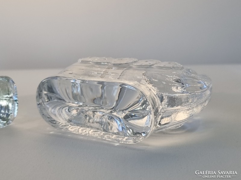 Lindshammar Swedish ice glass sculpture, viking ship
