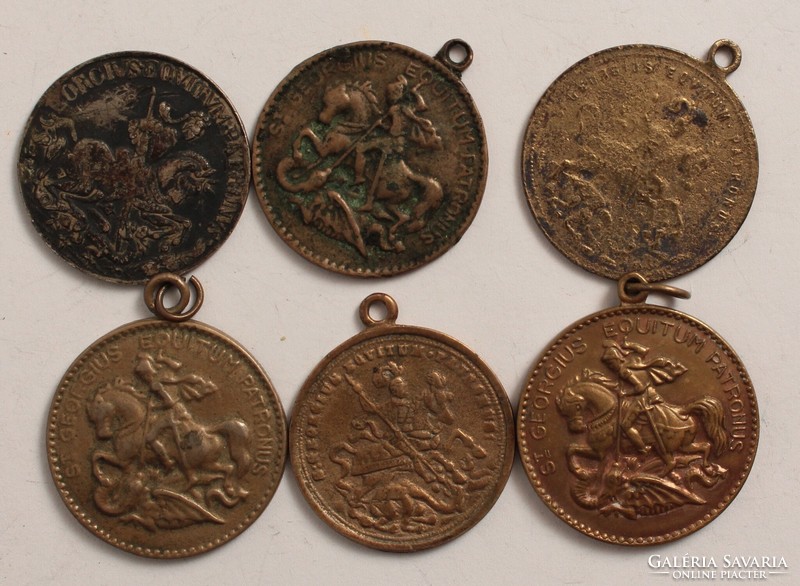 Szent György-érme lot 6 db, benne 5 db medál XIX-XX. század