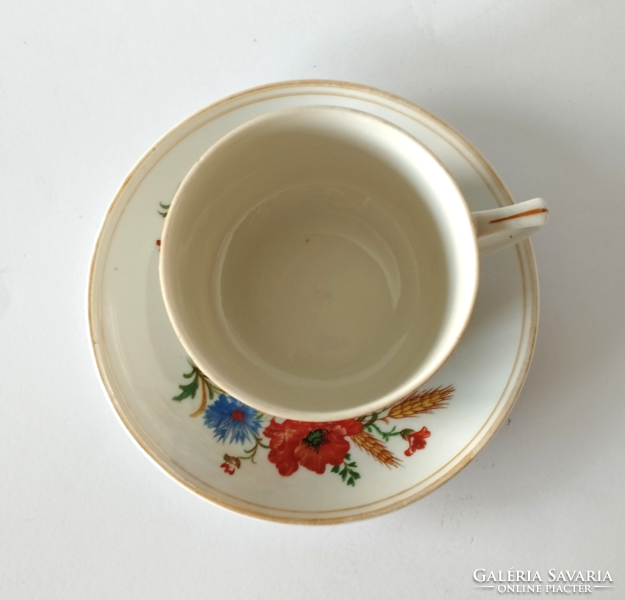 Old poppy Zsolnay porcelain tea cup set