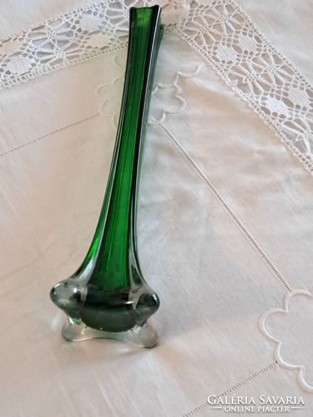 Old monofilament glass vase/green