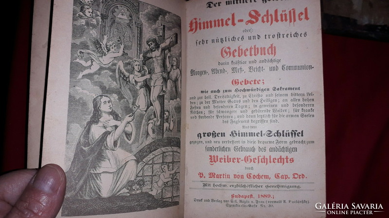Antik 1889 gótbetűs rézveretes bőrkötéses csatos imakönyv 16 századi boritóval a képek szerint