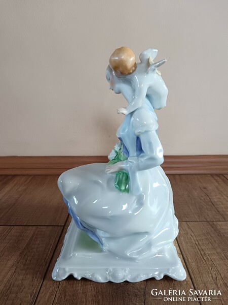 Régi Herendi porcelán ősz figura