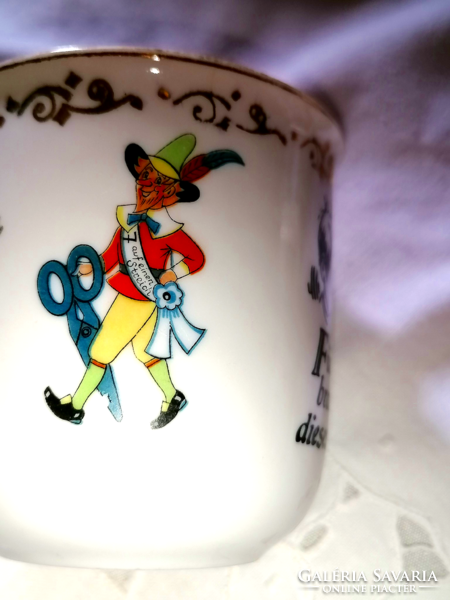A rare children's cup with a gallant groom and sleeping beauty pattern