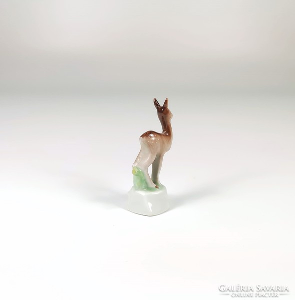 HERENDI, BARNA ŐZGIDA, KÉZZEL FESTETT MINIATŰR PORCELÁN FIGURA, HIBÁTLAN ! (J007)