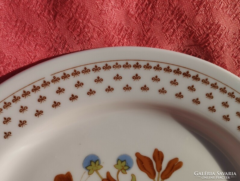 Gyönyörű virágmintás porcelán nagy lapos tányér, Kahla