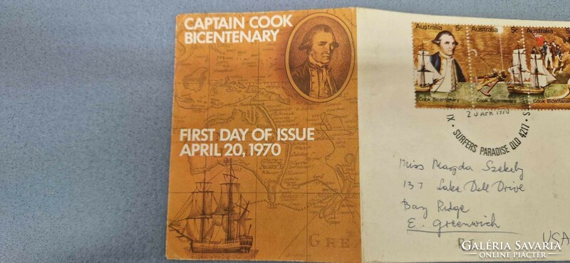 Elsőnapi boríték, Captain Cook Bicentenary, first day of issue 1970.april 20.