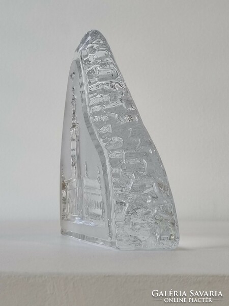 Nybro /stockholm/ Swedish vintage crystal glass weight, table decoration - solid, large object