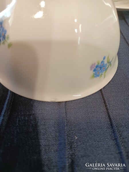 Kőbánya porcelain, forget-me-not tea set