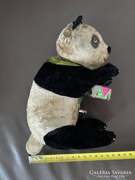 Antique drumming panda wind-up toy