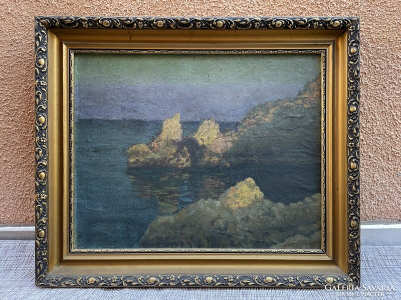 Joachim Ferenc Csejtei (1882 - 1964) - rocky coast