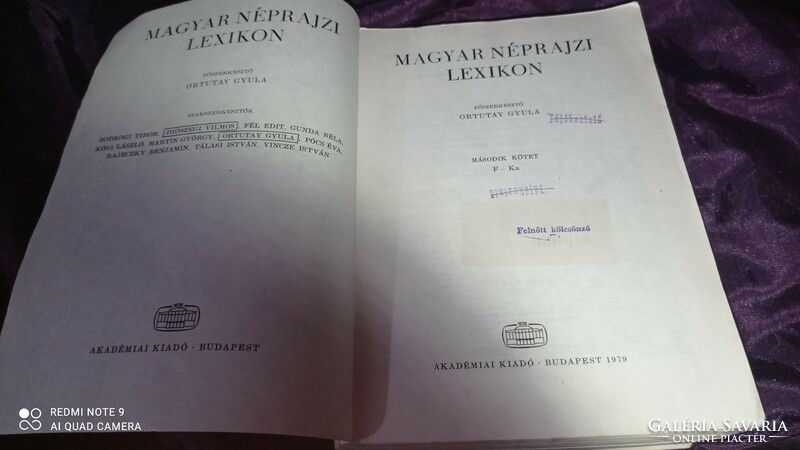 Hungarian ethnographic lexicon Volume 2, damaged