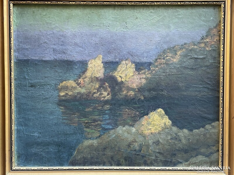 Joachim Ferenc Csejtei (1882 - 1964) - rocky coast