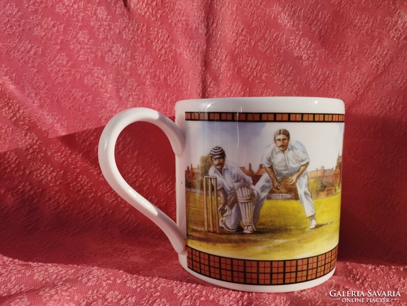 Angol porcelán teás csésze, krikett verseny
