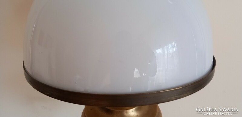 Copper mushroom ceiling lamp with a beautiful milk glass shade. Negotiable