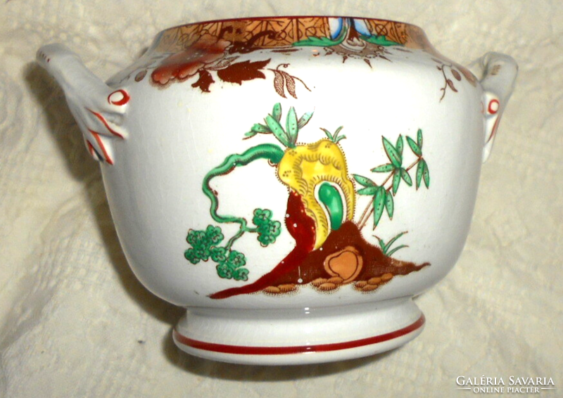 Antik Sarreguemines porcelánfajansz edény